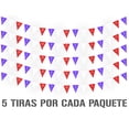 thumbnail image 1 of Banderin Calado Religioso DECORAMEC PAPEL PICADO 5 tiras de 8 metros diseño religioso Flores morado blanco rojo, 1 of 6