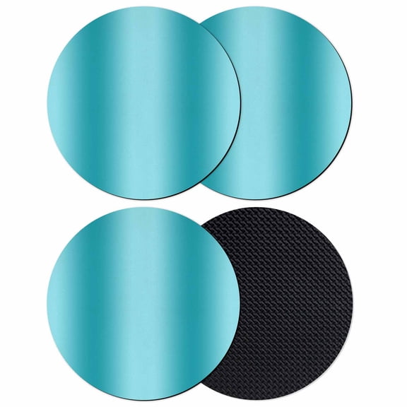 Teal Ombre Coasters Set of 4, Modern Abstract Art Farmhouse Gradient Absorbent Coasters for Drinks, Coaster for Bar Office Dining Coffee Table Accessories Decor, Non Slip Round Desk Coaster