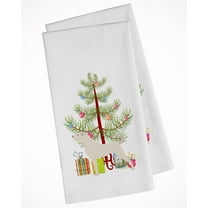 Anatolian Shepherd Merry Christmas Tree White Kitchen Towel Set of 2 Dish Towels