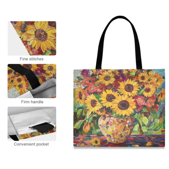 Canvas Tote Bag for Women Girls Design Print Floral Harmony Of Summer Tote
