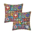 thumbnail image 1 of Housses de Coussin Décoratives en Velours Lot de 2, Housse de Coussin Carrée Douce avec Fermeture Éclair Invisible Impression Fractale Mandala Coloré, 20"x20 Pouces, 1 of 6