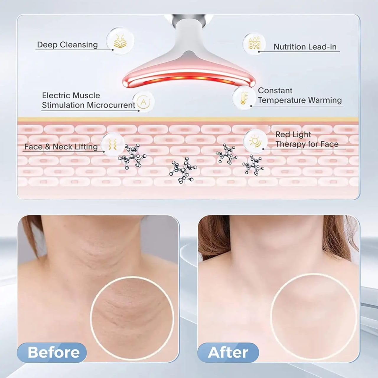 7 in 1 Color Mode Anti-Wrinkle face Massager, Neck Skin Tightening Device, and Anti-Aging Tool for a Personalized at-Home spa. Elevate Your Skincare Routine with This Premium Skincare Tool for face