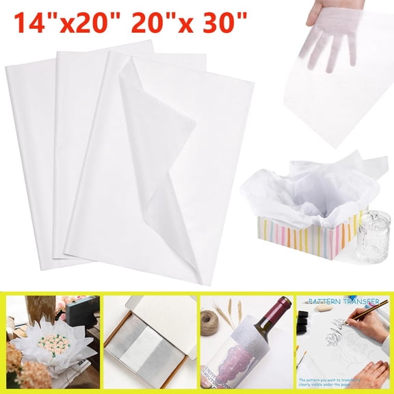 NefLaca 500 Sheets 14" x 20" White Tissue Paper Bulk Gift Wrapping Packing Cushioning Void Fill