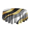 thumbnail image 5 of Gray and Gold Marble Ink Waves Pattern Round Tablecloth 60"x60",Wrinkle Wipeable Table Cloth for Kitchen Dining Room Picnic Patio Party, 5 of 6