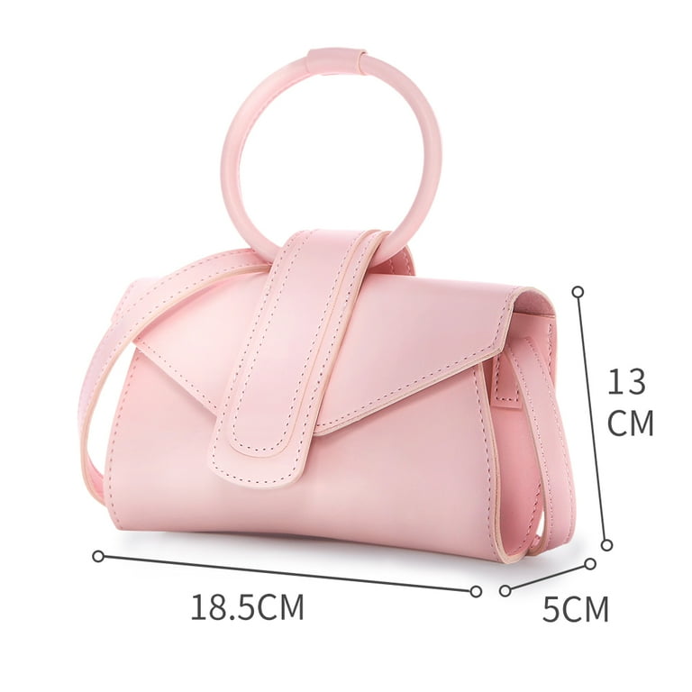 Miniso Soft Pink Purse with Shoulder Crossbody Strap Magnetic Closure 7.5  X 6