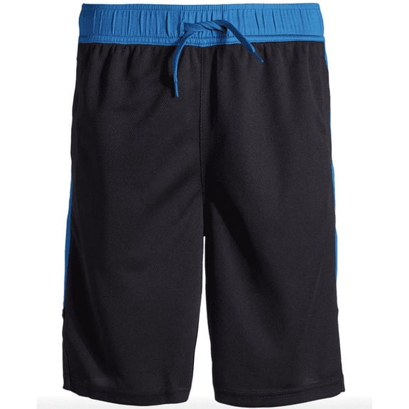 Ideology Big Boys Colorblocked Mesh Drawstring Shorts (Black, Medium)