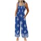thumbnail image 2 of Karight Women's Casual Loose Overalls Jumpsuits Floral One Piece Square Neck Shirred Pants with Pockets, 2 of 3
