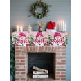 thumbnail image 6 of Pink Christmas Mantel Scarf Fireplace Decorations for Living Room, Winter Snowman Pine Tree Snowflakes Fireplace Mantel Scarf Cover Runner for Halloween/Thanksgiving/Christmas Decor 90"x17", 6 of 6