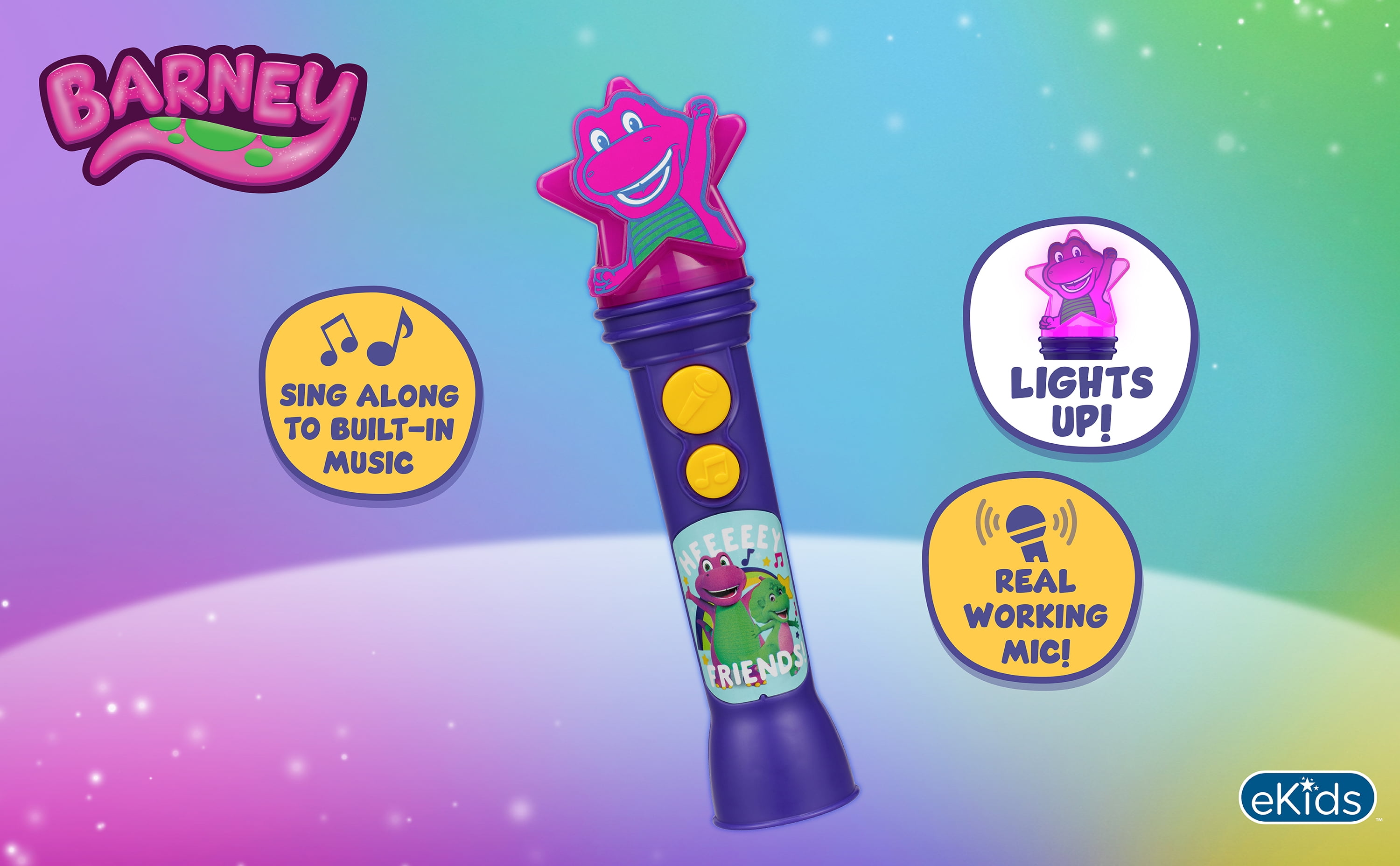 Barney Sing Along Microphone, Includes Built-in Music and Lights, Children Ages 18+ Months