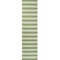 thumbnail image 2 of JONATHAN Y SANTA MONICA Negril Two-Tone Wide Stripe Runner Rug, 2 x 8, Green/Cream, 2 of 9