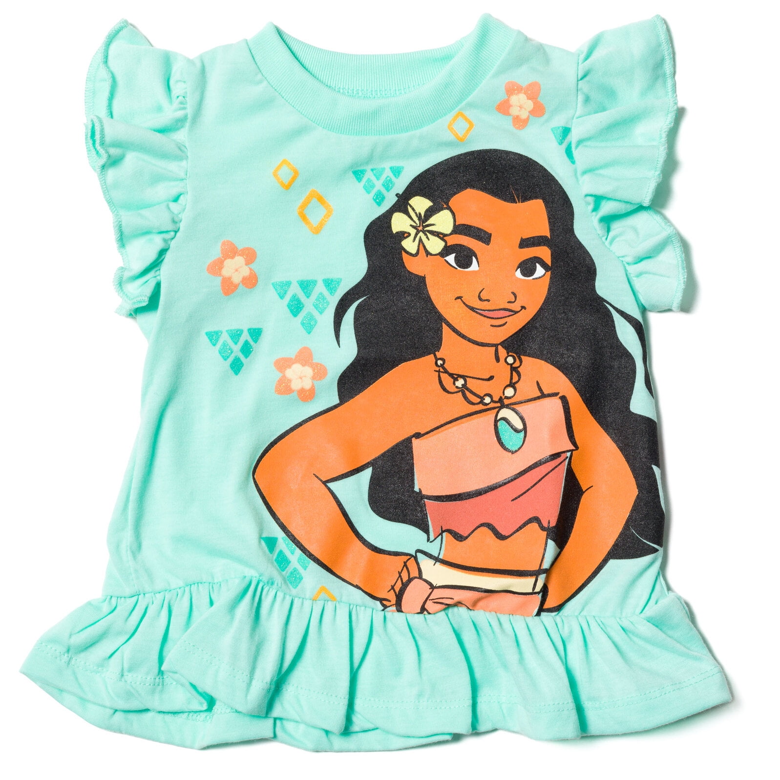 Disney Moana Little Girls T-Shirt and Bike Shorts Outfit Set Toddler to Little Kid