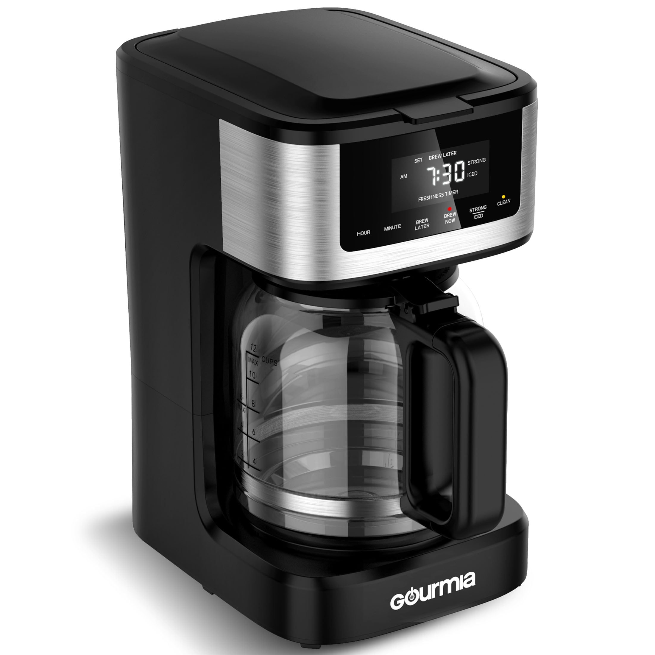 Gourmia 2-in-1 Single Serve & 12-Cup Coffee Maker with Keep Warm,  Compatible with