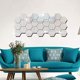 thumbnail image 4 of Miuline - 48 pegatinas de pared con espejo acrílico 3D, diseño hexagonal, para decoración del hogar, sala de estar, dormitorio, TV, fondo, 4 of 8