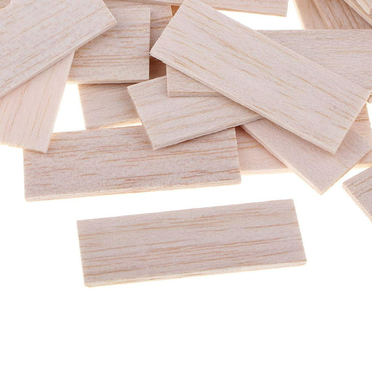 Natural Round Balsa Wood Woodcraft Flat Sticks Dowel 50 Pieces 50mm 