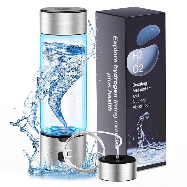 Hidrógeno, tecnología SPE/PEM, generador de botellas de agua de hidrógeno de hasta 1600 PPB, botella de agua portátil de 460 ml para el hogar, la oficina, los viajes y el acondicionamiento físico-1