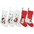 thumbnail image 2 of 5pc Personalized Christmas Stockings- Custom Red & White Festive Stockings for Family, Santa, Snowman, Penguin, Fox & Polar Bear Designs for Fireplace Mantel Decorations, 2 of 6