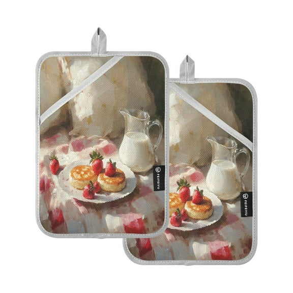 BZSMCE Pot Holder Oven Mitts Cooking baking Breakfast Creative Pattern Size:7x9.8in