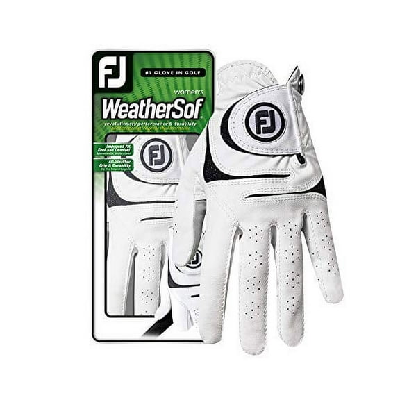 FootJoy Women's WeatherSof Golf Glove, White Small, Worn on Left Hand