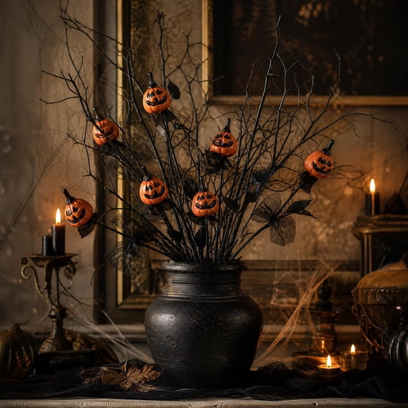 HomeKingdee Halloween Pumpkin Branch Pick – Artificial Pumpkin Decor For Arrangement