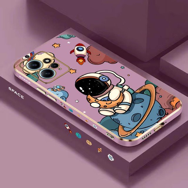 Funda De Lujo Con Revestimiento Para Xiaomi Redmi Note 12 12S 10 Pro 7 12 10S Astronauta De Dibujos Animados