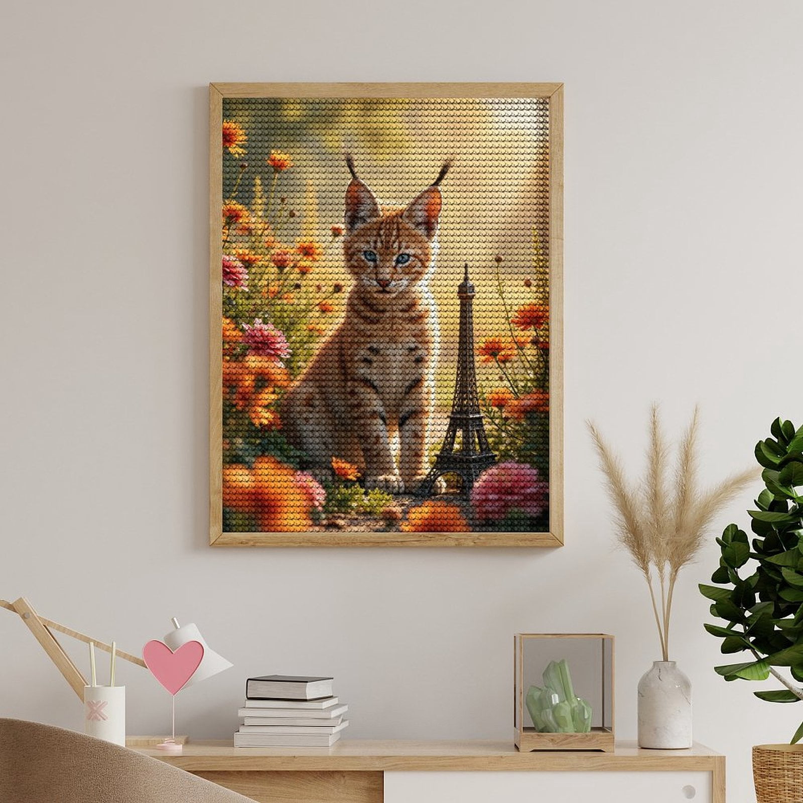 Diamond Art Kits for Adults, Lynx Nature Flowers Miniature Tower 5D Diamond Painting Kits for Adults Beginners, DIY Full Drill Diamond Painting, Gem Art and Crafts 12x16