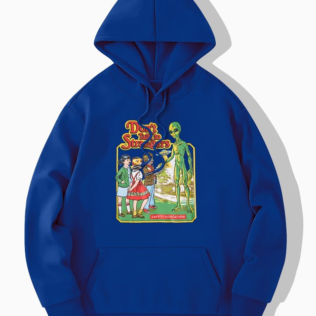 Sudadera con capucha con estampado de alienígena de cómic retro, sudaderas con capucha geniales para hombres, sudadera con capucha de diseño gráfico informal para hombres con bolsillo de canguro para