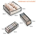 thumbnail image 2 of Underwear Organizer, 3 Set Foldable Bra Underwear Organizer Drawer Divider Storage Organizer-black, 2 of 5