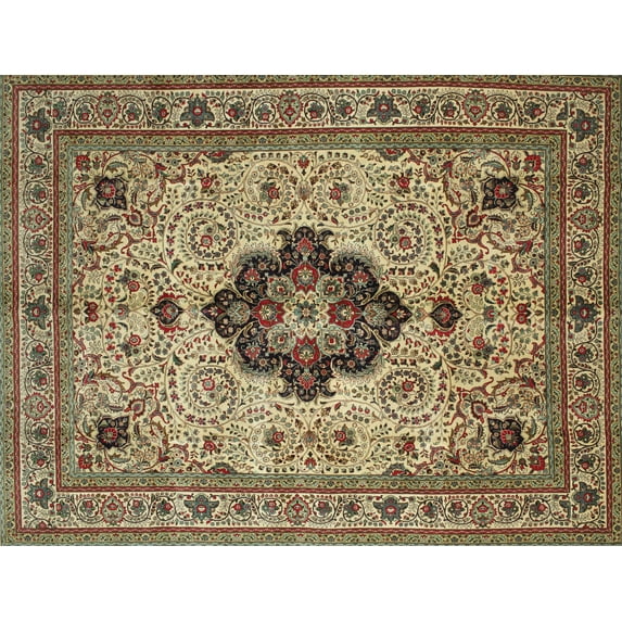 Ahgly Company Indoor Rectangle Traditional Brownish Green Medallion Area Rugs, 3' x 5'