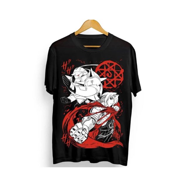Personalidad, estilo callejero, camiseta para hombre, combinación de colores rojo y negro, estampado dinámico