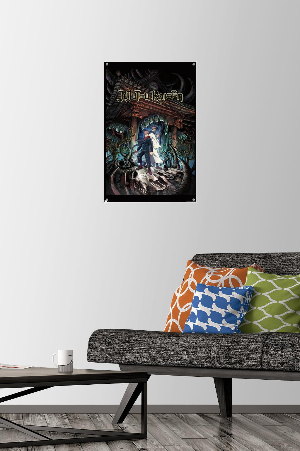 Jujutsu Kaisen - Key Art English Wall Poster with Pushpins, 14.725" x 22.375"