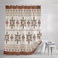 thumbnail image 3 of Shower Curtains for Bathroom, Boho Geometric Waterproof Fabric Shower Curtain, Modern Brown Abstract Art Western Southwest Decorative Bathroom Curtain for Bathtub, 66"x72", No Hooks Included, 3 of 9