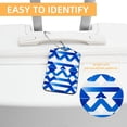 thumbnail image 3 of Blue and White Geometry Square PU Leather Luggage Tags, 2 Pack, with Privacy Cover and Stainless Steel Ring - Suitable for Travel, Backpack, Handbag - Bag Tags, Handbag Tags, 3 of 7