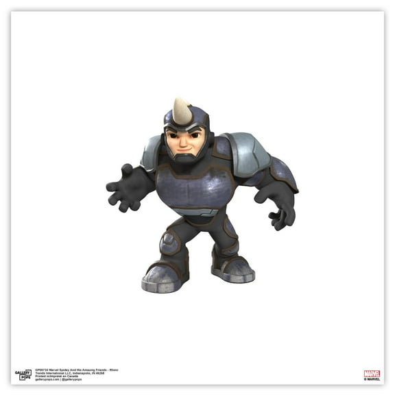 Gallery Pops Marvel Spidey And His Amazing Friends - Rhino Wall Art, Unframed Version, 12" x 12"