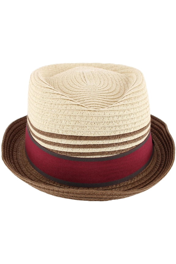 .  Straw Two Tone Toyo Fedora (Men)