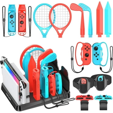 Tokluck Switch Sports Accessories Bundle with Organizer Station for Nintendo Switch/OLED Console & Controller, Storage and Organizer for Switch Sports Games, Family Sports Game Pack Accessories Kit