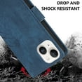 thumbnail image 6 of Flower&Butterfly Pattern Wallet Case for iPhone 14 Pro Max,Dteck Magnetic Leather Case Shockproof Rubber Kickstand Full Body Protective Cover with Wrist Strap,Blue, 6 of 6