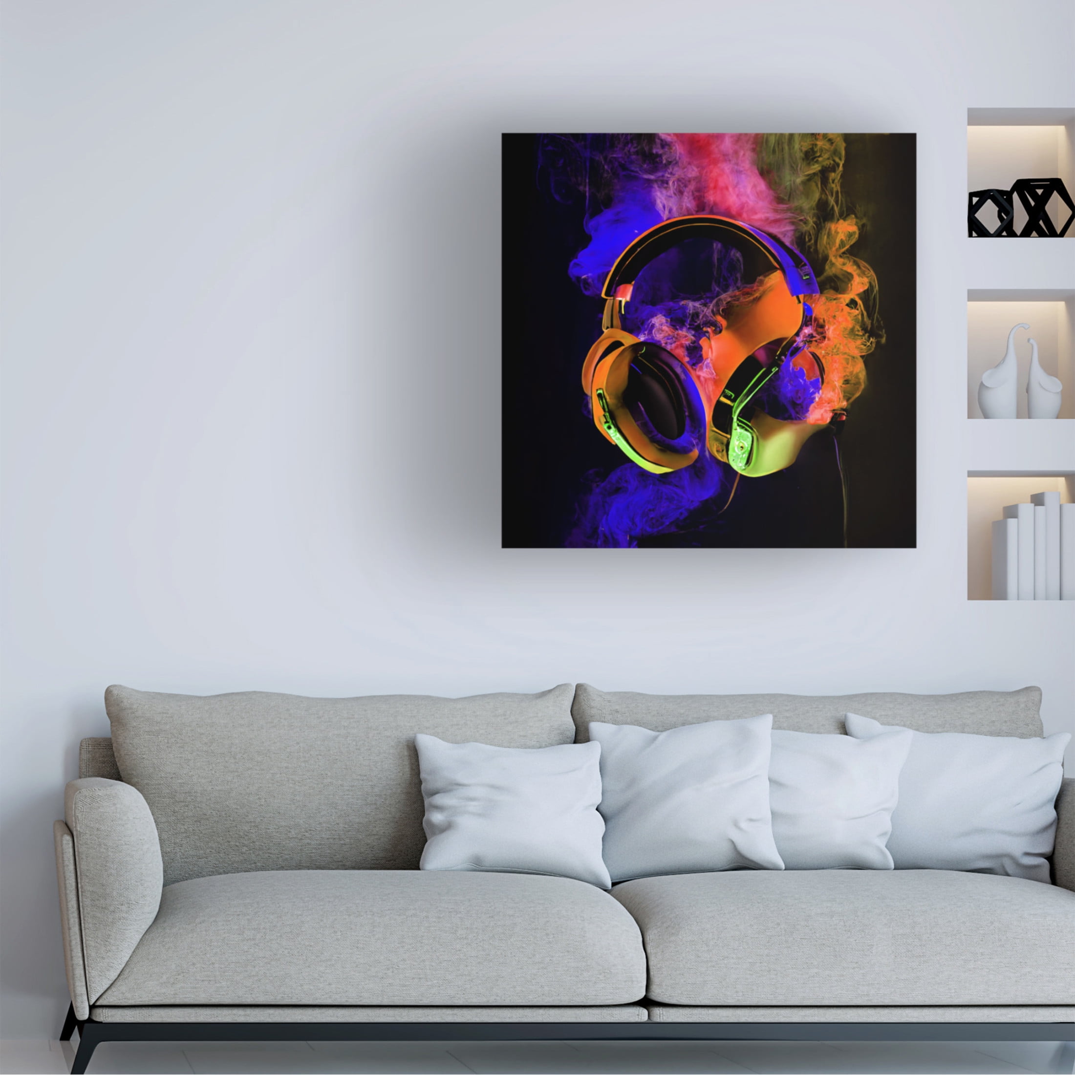Canvas Wall Art - Sasha 'Power Play I' Wall Art for Living Room, Bedroom, or Office Décor by Trademark Fine Art - 35 x 35 Inches