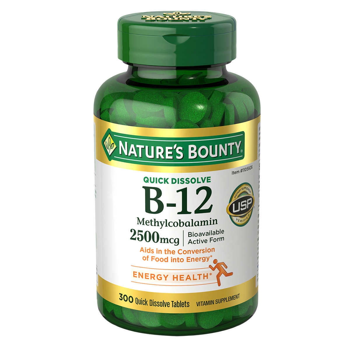 Nature's Bounty Vitamin B-12 2500 mcg, 300 Quick Dissolve ...