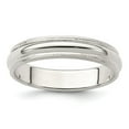 thumbnail image 1 of Solid 925 Sterling Silver 4mm Plain Classic Dome Milgrain Wedding Band Ring Size 7.5, 1 of 3