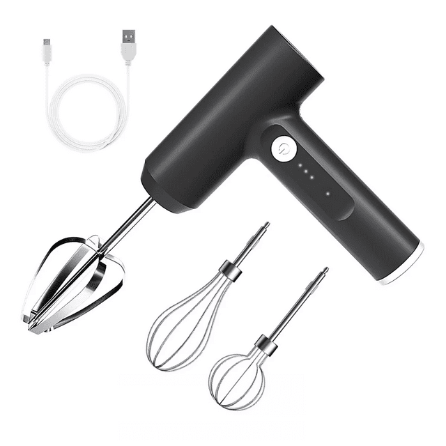 Batidor Electrico Batidora De Mano Portátil Usb Recargable Negro