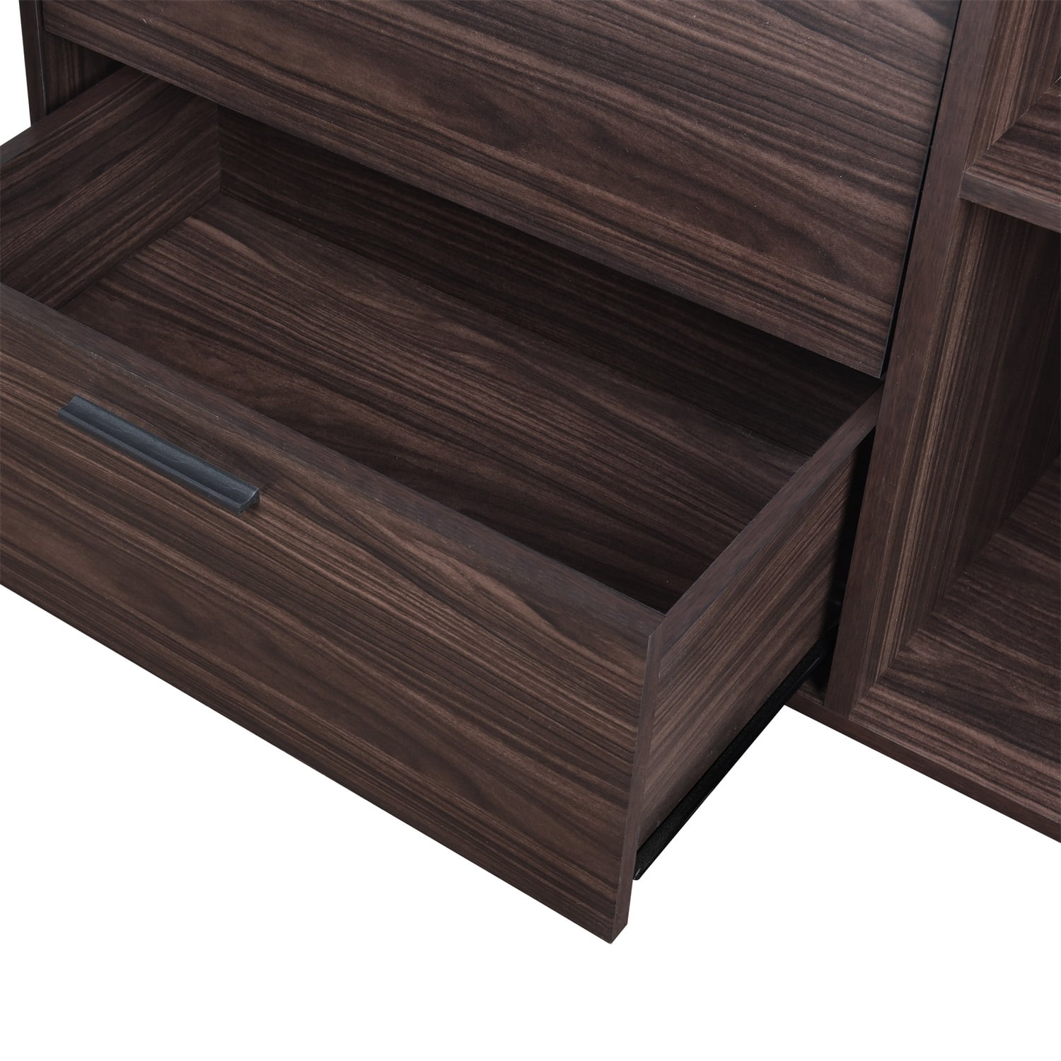 Kadyn Mid Century Cabinet, Modern 2 Drawer Cabinet with 2 Drawer, Cabinet for Living Room, Wenge Kadyn Mid Century Cabinet, Modern 2 Drawer Cabinet with 2 Drawer, Cabinet for Living Room, Wenge