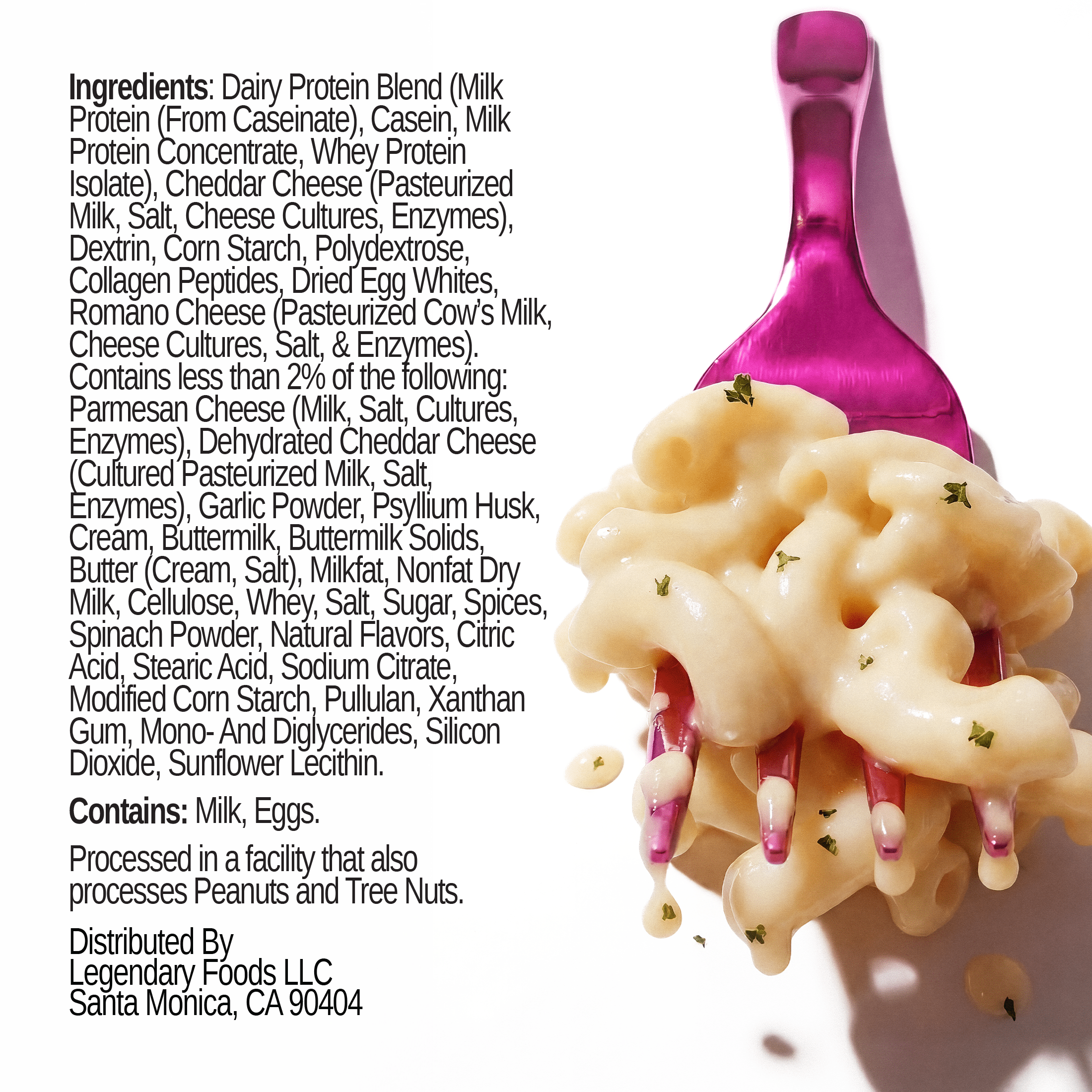 Legendary Foods Protein Pasta, Garlic Parmesan, 35g Protein, 1 Cup, Keto Friendly, Gluten Free