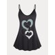 thumbnail image 1 of Top de Talla Extra de Tirante Fino con Estampado de Corazón Rosegal Camisetas sin mangas de talla grande, 1 of 5