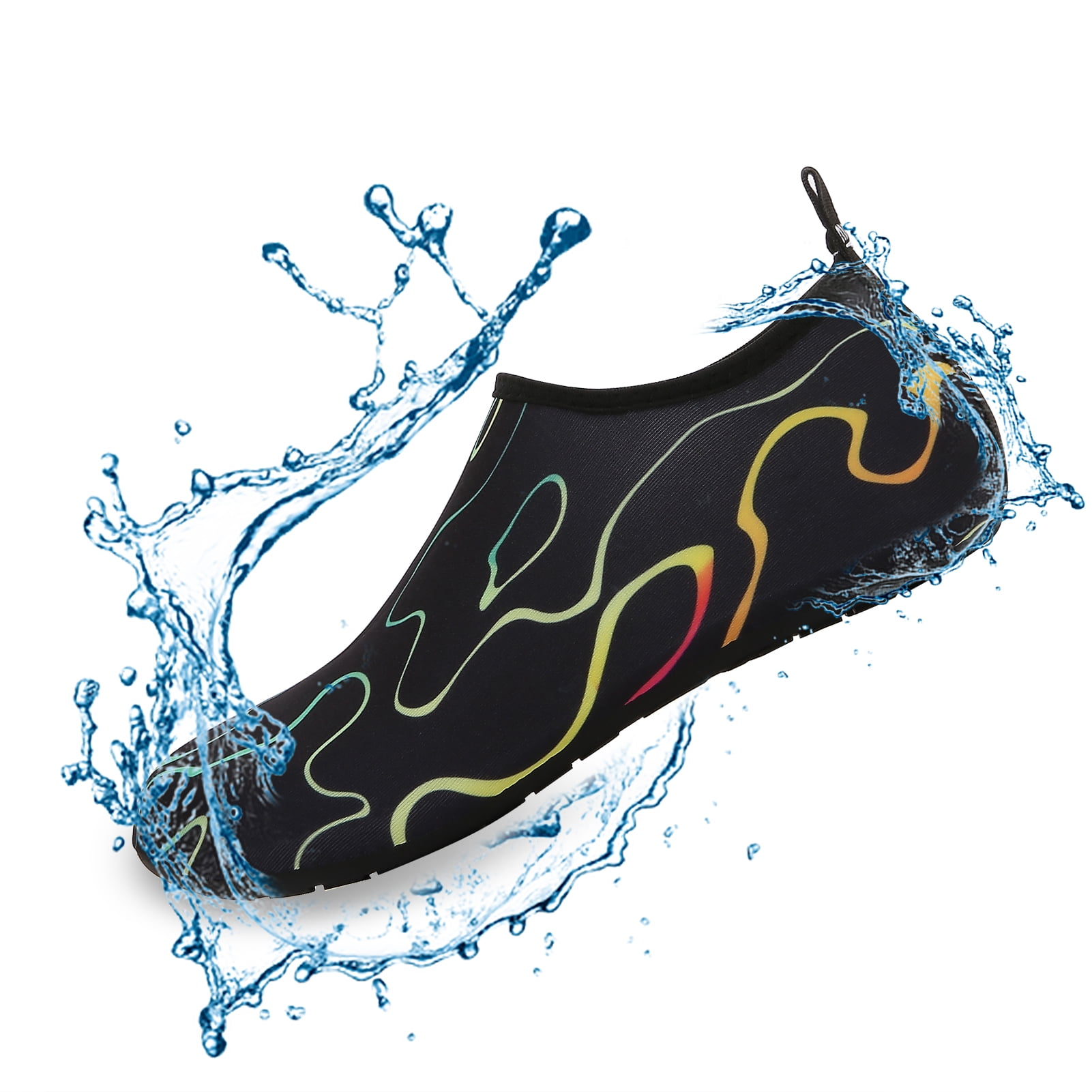 Men and Women a Slip On Barefoot Quick-Dry Beach Aqua Yoga Water Shoes (Tide/Black, 13-14 Women/10.5-11 Men)