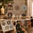 thumbnail image 3 of Hovilon 6PCS Christmas Wooden Ornaments DIY Pearl Kit, 6 Festive Designs Wood Pendant Style Holiday Tree Decor, DIY Painting of Diamond Craft Set for Home Decoration and Handmade Gift, 3 of 7