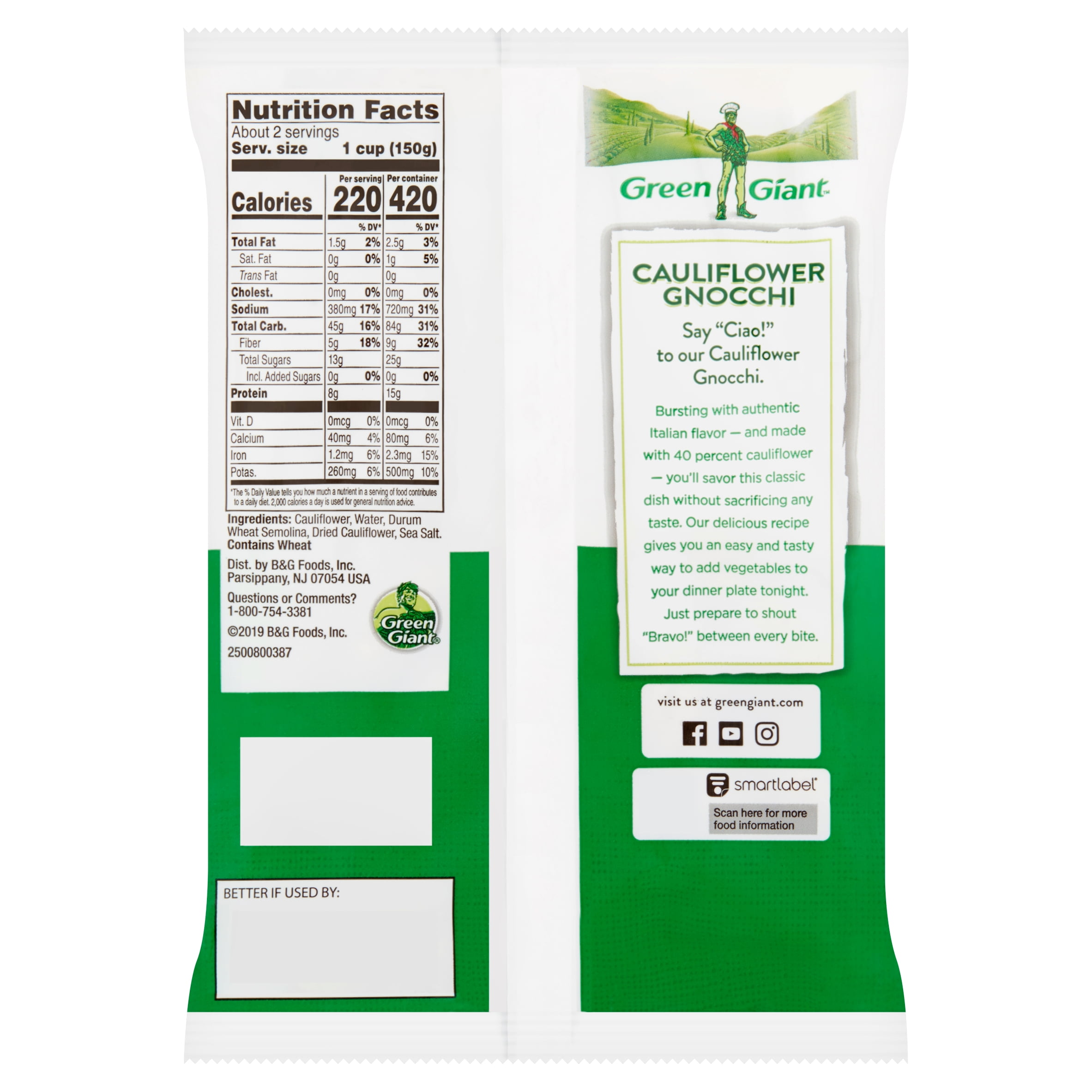 Green Giant Original Cauliflower Gnocchi 10 Oz Walmart Com Walmart Com