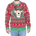 thumbnail image 2 of 2023 Chandail Adulte Rouge et Vert 3d T-rex Chandail de Noël Laid, 2 of 3