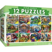 MasterPieces - Jigsaw Puzzle 12-Pack Bundle Set, Artist Gallery Collection Landscape and Animal Puzzles, Family Fun for Adults and Families