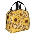 thumbnail image 2 of Vsdgher Abstract Leopard Print Sunflower Lunch Bag, Lunch Box for Women Adult Men, Lunch Tote Insulated Cooler Lunch Container for Work/Office/Picnic/Travel, 2 of 8