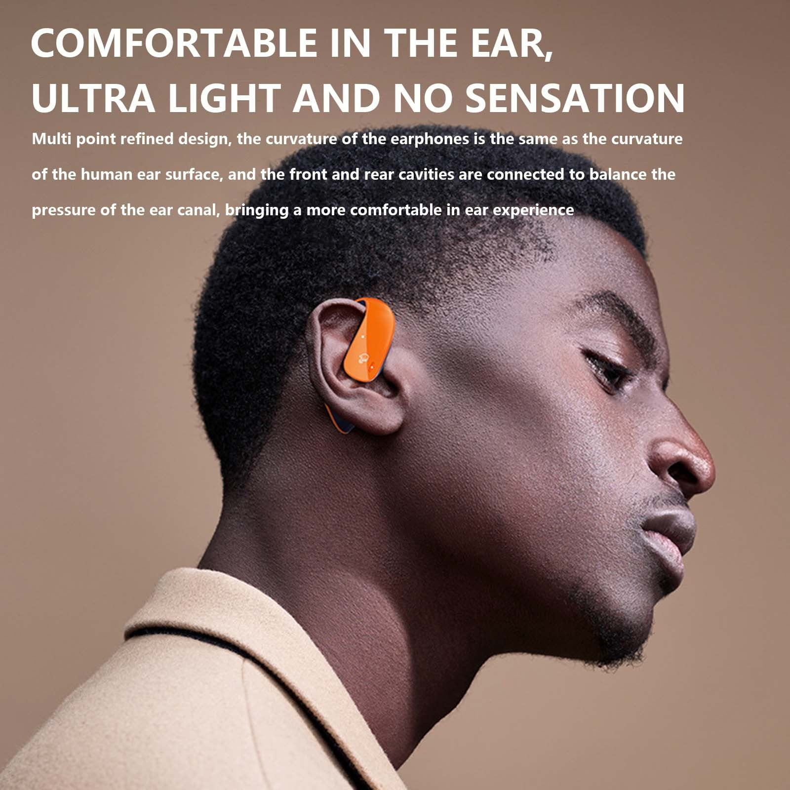 Kabnic Wireless Ear Clip Bone Conduction Earbuds | New Earclip Bone Conduction Bluetooth Headset | Noise Reduction, Long Range